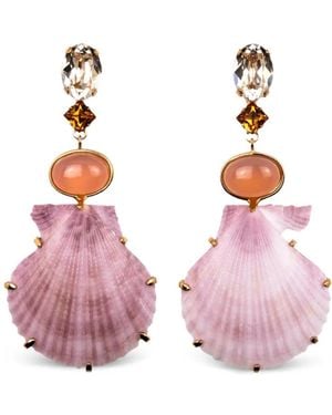 Jennifer Behr Adrielle Shell Drop Earrings - Pink