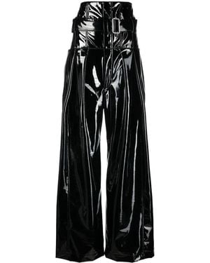 Philosophy Di Lorenzo Serafini High-Shine Wide-Leg Trousers - Black