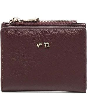 V73 Lettering Logo Zip Wallet - Purple