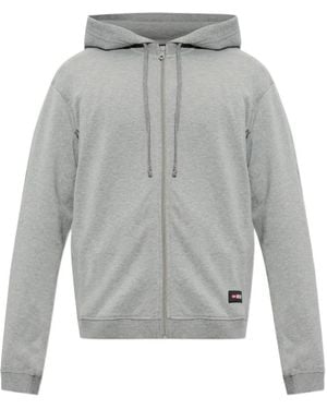 DIESEL Logo-Patch Zip-Up Hoodie - Gray