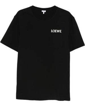 Loewe T-Shirt À Poche Poitrine - Noir