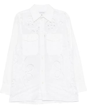 Marine Serre Chemise À Poches Poitrine - White