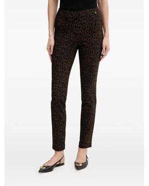 Guess Leopard-Pattern Trousers - Black