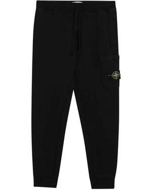 Stone Island 6200010 Organic-Cotton Fleece Joggers - Black