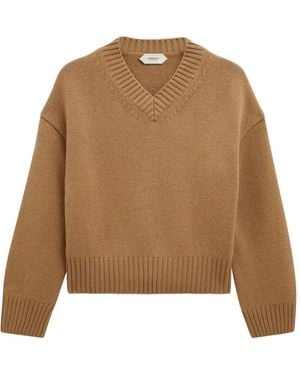 Pringle of Scotland V-Neck Cashmere Jumper - Natural