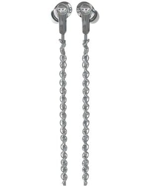 DIESEL Charm-Detail Chain-Link Wired Earbuds - White
