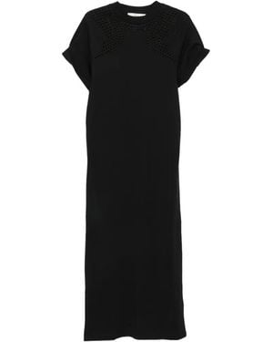 Tela Eyelet-Embellished Midi Dress - Black