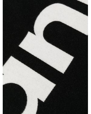 Rabanne Logo-Print Two-Tone Scarf - Black