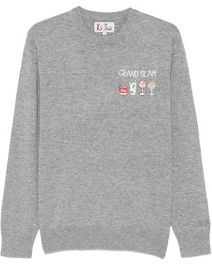 MC2 Saint Barth Heron Embroidered Crew-Neck Jumper - Grey