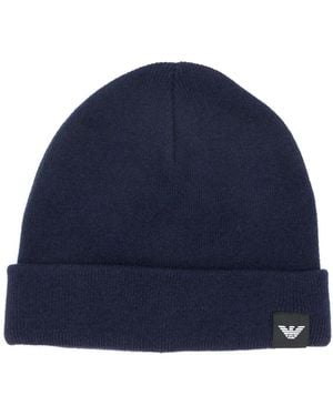 Emporio Armani Beanie Navy Hat - Blue