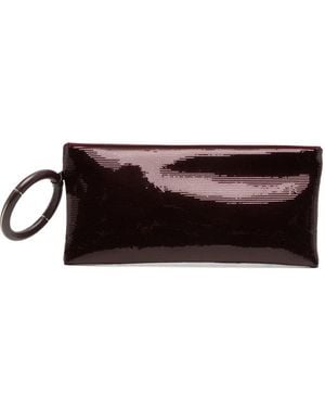 Tom Ford Clutch Mit Pailletten Und Lederbesatz - Braun