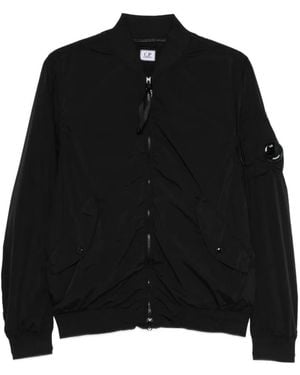C.P. Company Veste Zippée À Applique Logo - Black