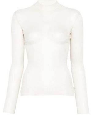 Mugler Haut À Effet De Transparence - Blanc