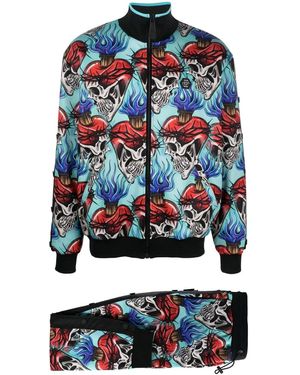 Philipp Plein Graphic-Print Tracksuit - Blue