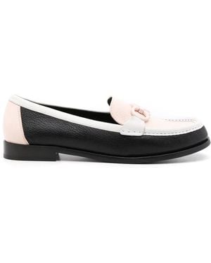 Ferragamo Ferragamo Gancini Leather Moccasin Loafers - White