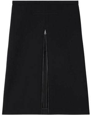 Courreges Heritage Tailored Crepe-Texture Midi Skirt - Black