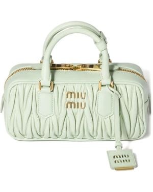 Miu Miu Sac Matelassé Arcadie En Cuir Nappa - Vert