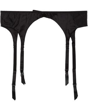 Fleur du Mal Bullet Satin Garter Belt - Black