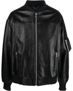 MISBHV X Ufo361 Leather Bomber Jacket - Black