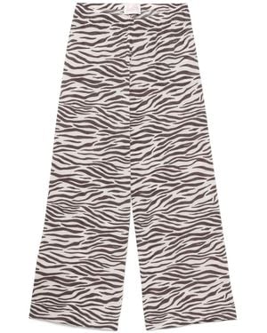 Mc2 Saint Barth Zebra-Print Pants - Blue