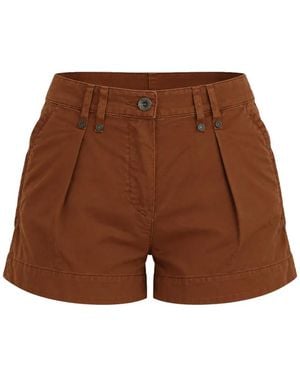 Plein Sud Pleated Cargo Shorts - Brown