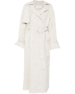 Viktoria Chan Double-Breasted Belted Trench Coat - White