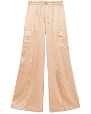 Tom Ford Relaxed Fit Wide Leg Pants With Cargo Pockets - Natural