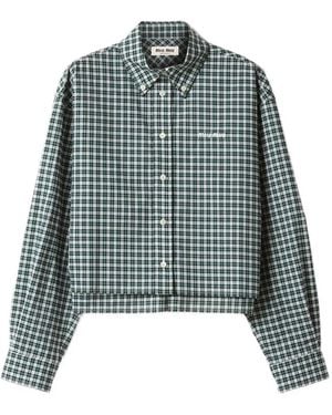 Miu Miu Camisa A Cuadros - Azul