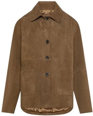 Seventy Suede-Finish Button-Up Jacket - Brown