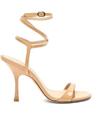 Stuart Weitzman 100Mm Nudist Wrap Patent-Leather Sandals - Metallic