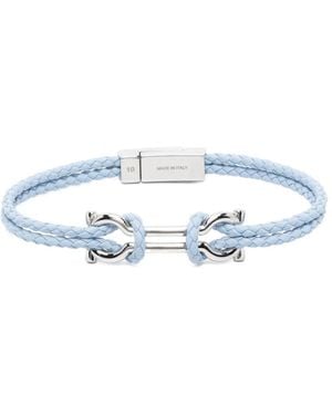Ferragamo Bracciale Intrecciato Gancini - Bianco