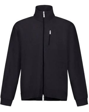 Laminar High-Neck Zip-Up Sweatshirt - Blue