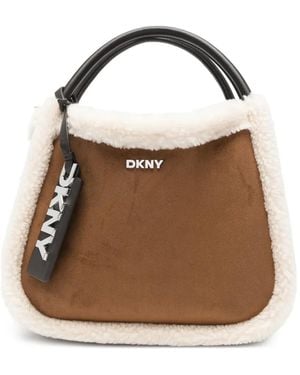 DKNY Borsa Tote Con Placca Logo - Marrone