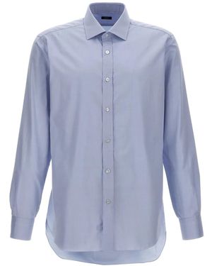 Barba Napoli Cotton Shirt - Blue