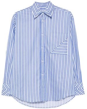 Victoria Beckham Chest-Pocket Striped Shirt - Blue