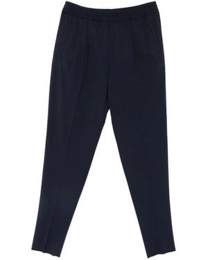 ZEGNA Pleated Elasticated-Waist Trousers - Blue