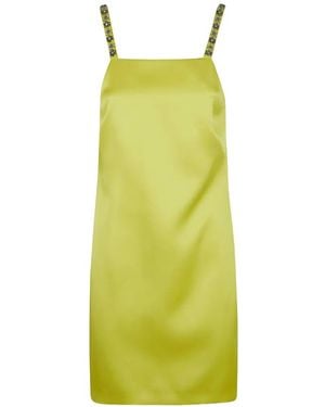 Twinset Short Duchesse Dress With Embroidery - Yellow