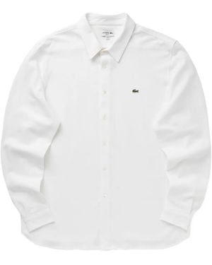 Lacoste Crocodile-embroidered Long-sleeve Shirt - ホワイト