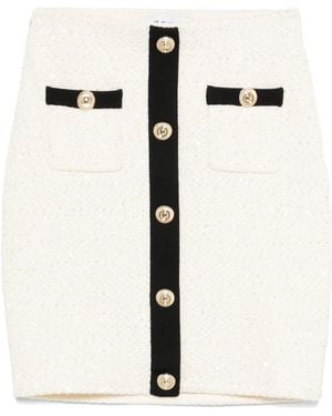Self-Portrait Sequin-Embellished Knitted Mini Skirt - Black