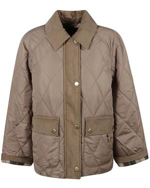 Barbour Quilted Corduroy-Trim Jacket - Brown