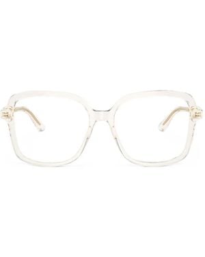 Jimmy Choo Brille Mit Eckigem Gestell - Weiß