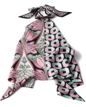 Prada Printed Silk Twill Top - White