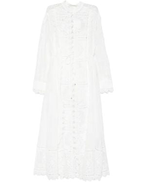 Zimmermann Midi Aster Embroidered Midi Dress - White