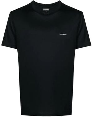 Emporio Armani Logo-Print Short-Sleeve T-Shirt - Black