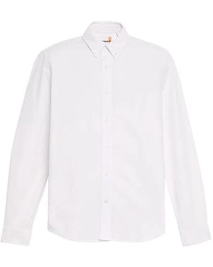 Timberland Oxford Button-Down Long-Sleeve Shirt - White