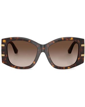 Dolce & Gabbana ジオメトリックフレーム サングラス - ブラウン