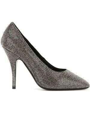 Ferragamo Crystal-Embellished Court Shoes - Grey