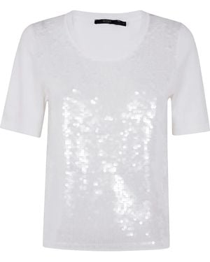 Seventy T-Shirt Con Paillettes - Bianco