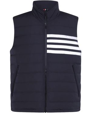 Thom Browne Bar Motif Puffer Gilet - Blue