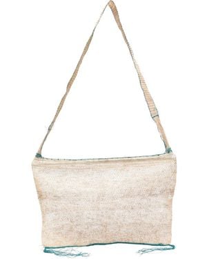 SLO_HAND_MADE Contrast-Trim Tote Bag - White